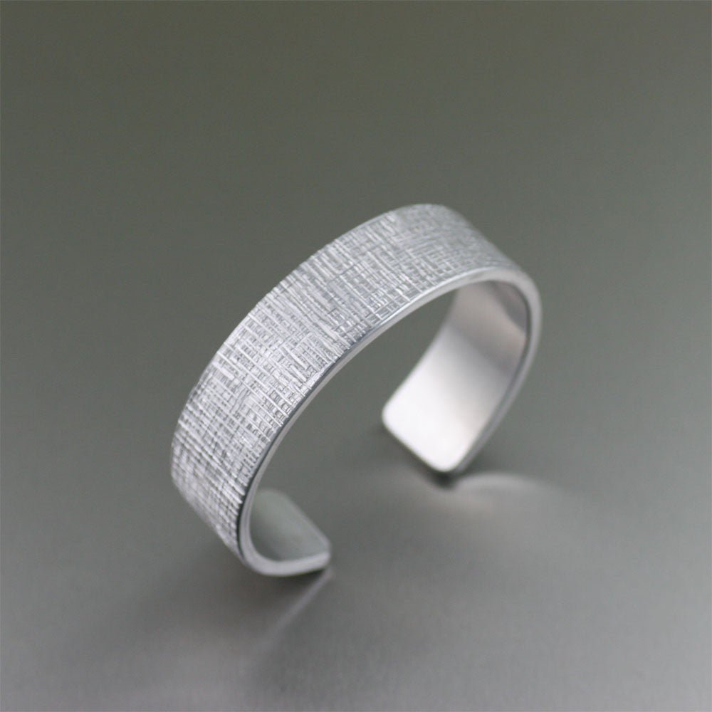 Aluminum Bark popular Cuff Bracelet - Silver Tone Hypoallergenic Bracelet - Makes a Beautiful 10th Wedding Anniversary Gift!