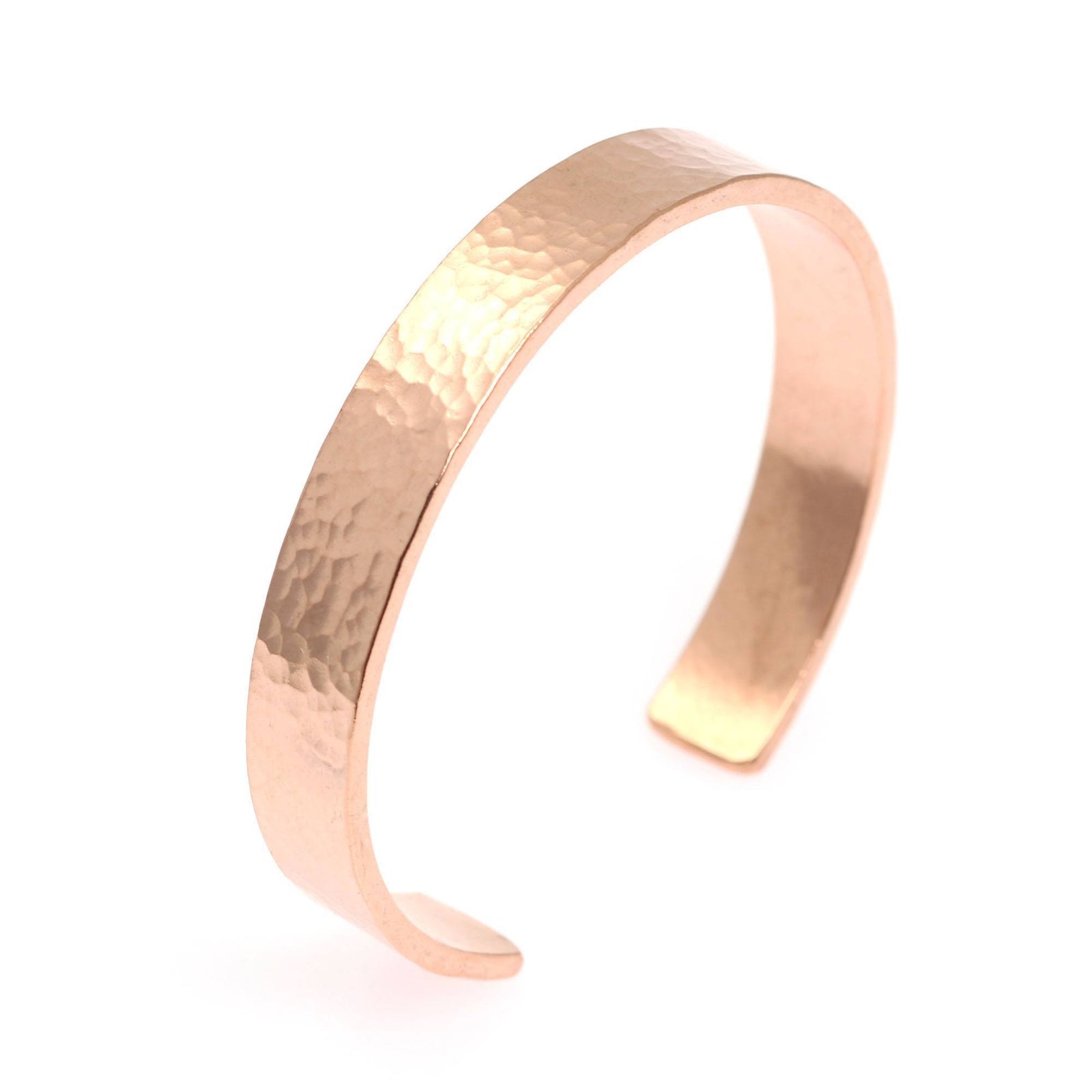 10mm Wide Hammered Copper Cuff Bracelet