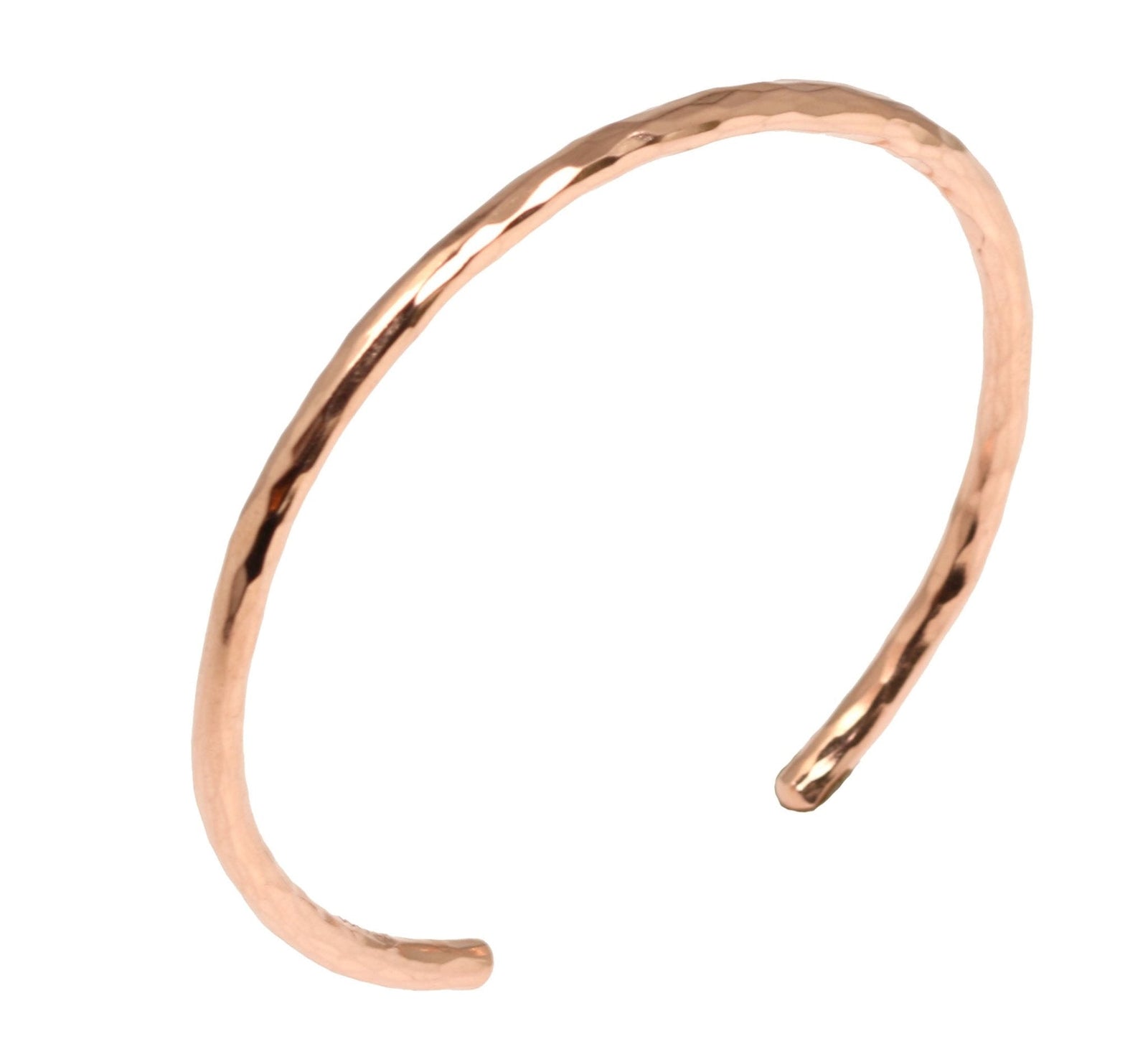 3mm Wide Hammered Copper Cuff Bracelet