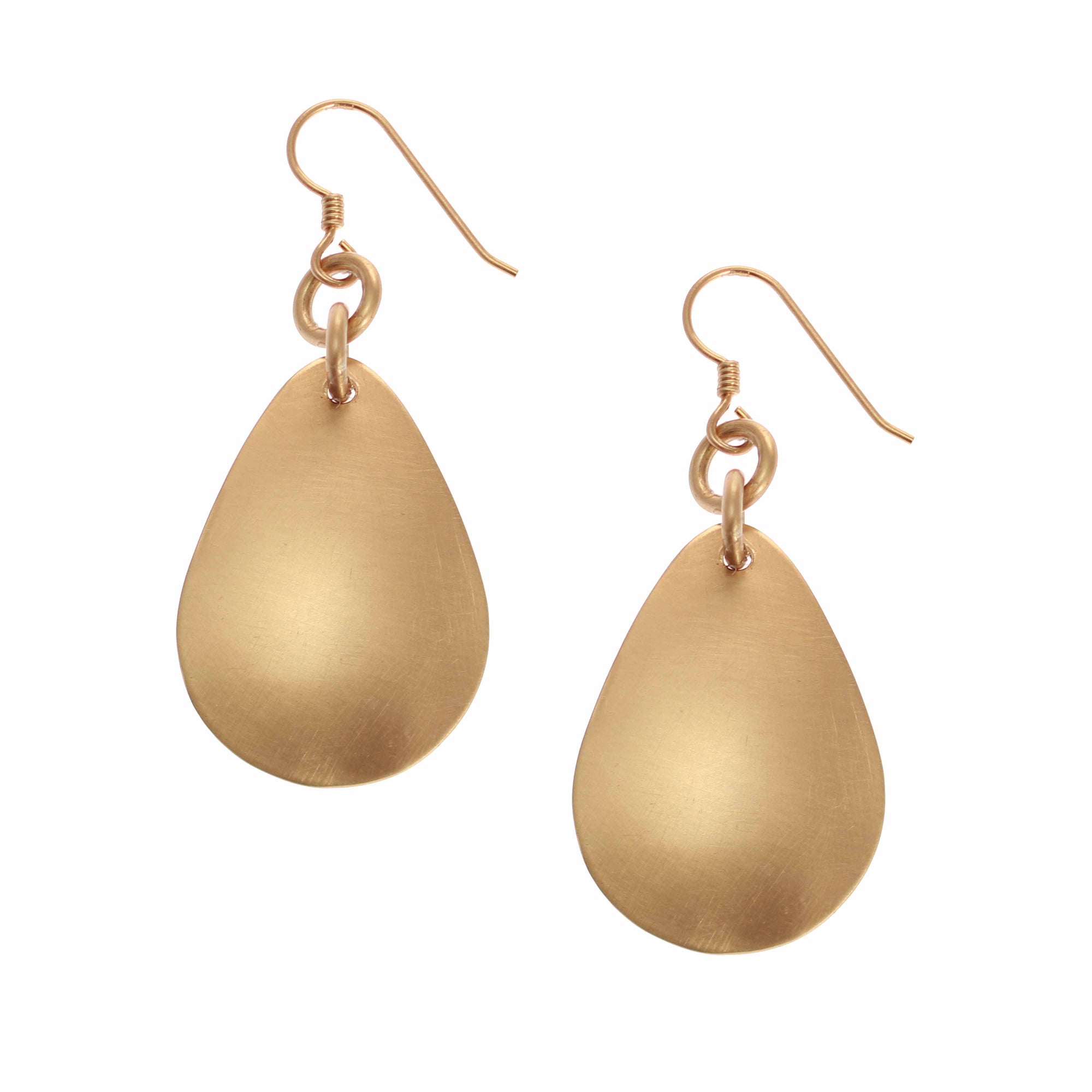 Brushed Bronze Medium Teardrop Earrings