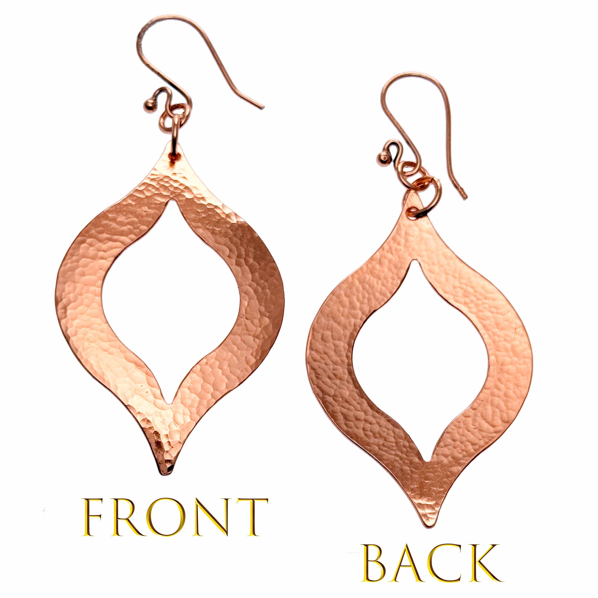 Large Pierced Hammered Copper Marrakesh Earrings