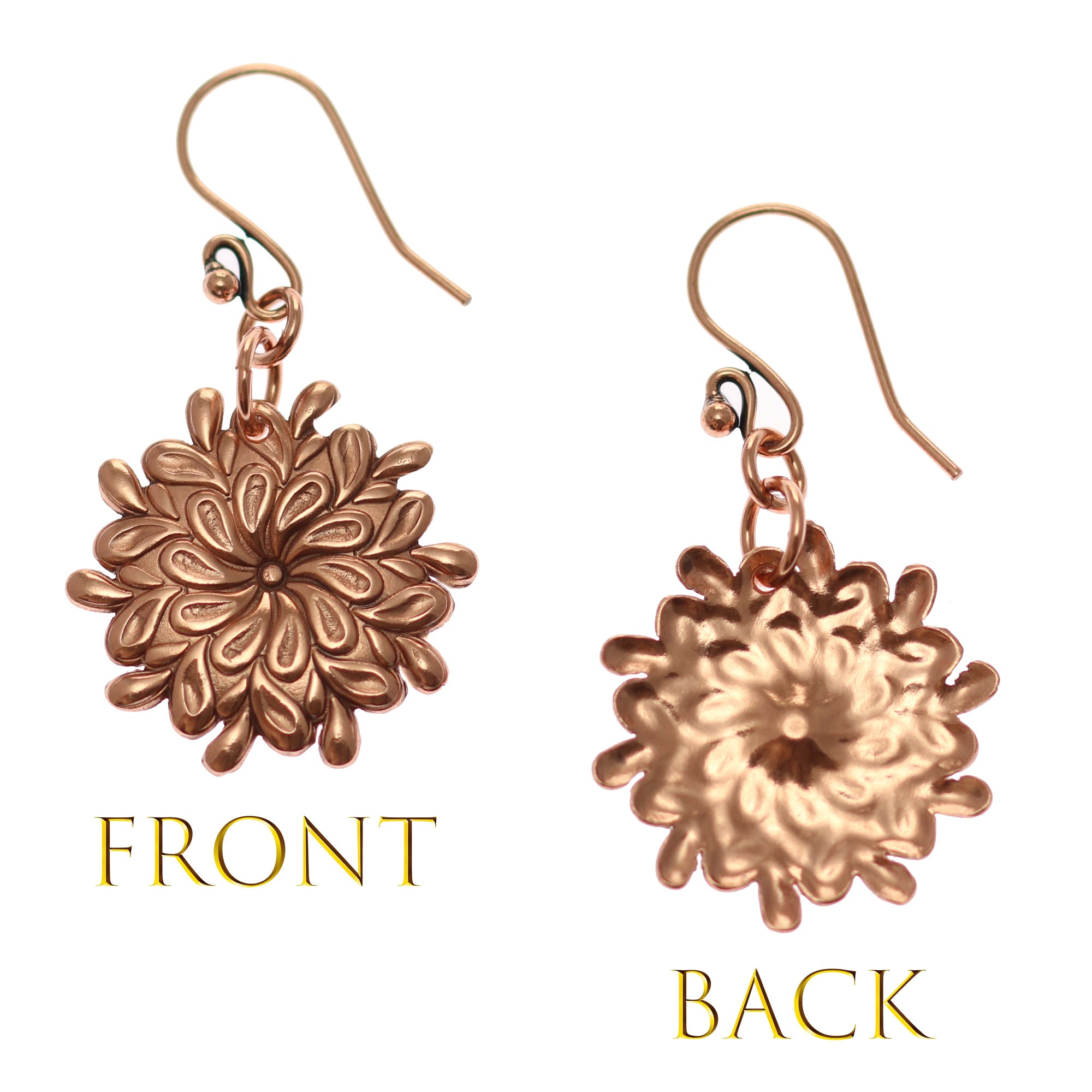 Paisley Burst Copper Drop Earrings