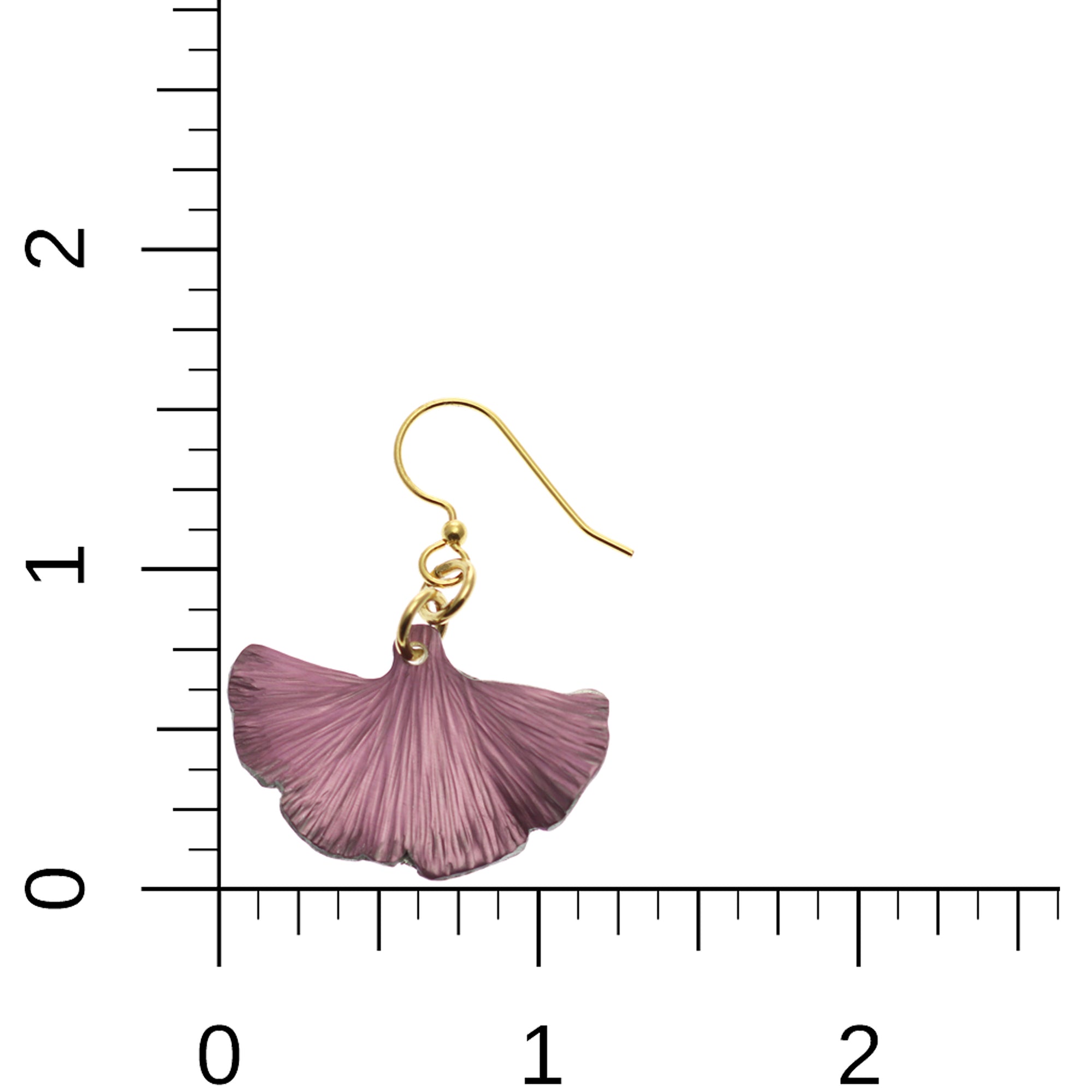 Small Mauve Ginkgo Leaf Anodized Aluminum Purple Earrings