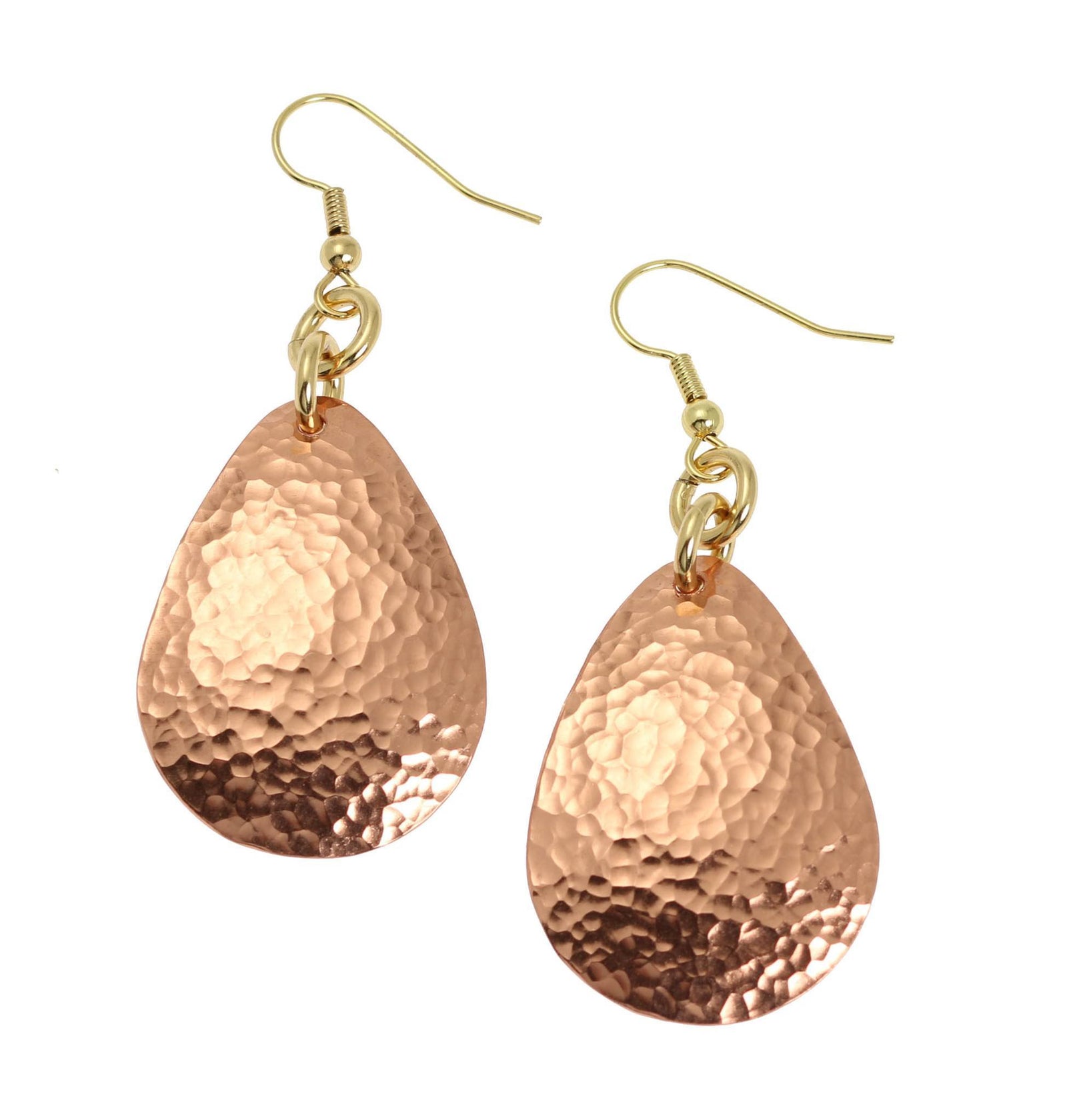 Hammered Copper Drop Earrings