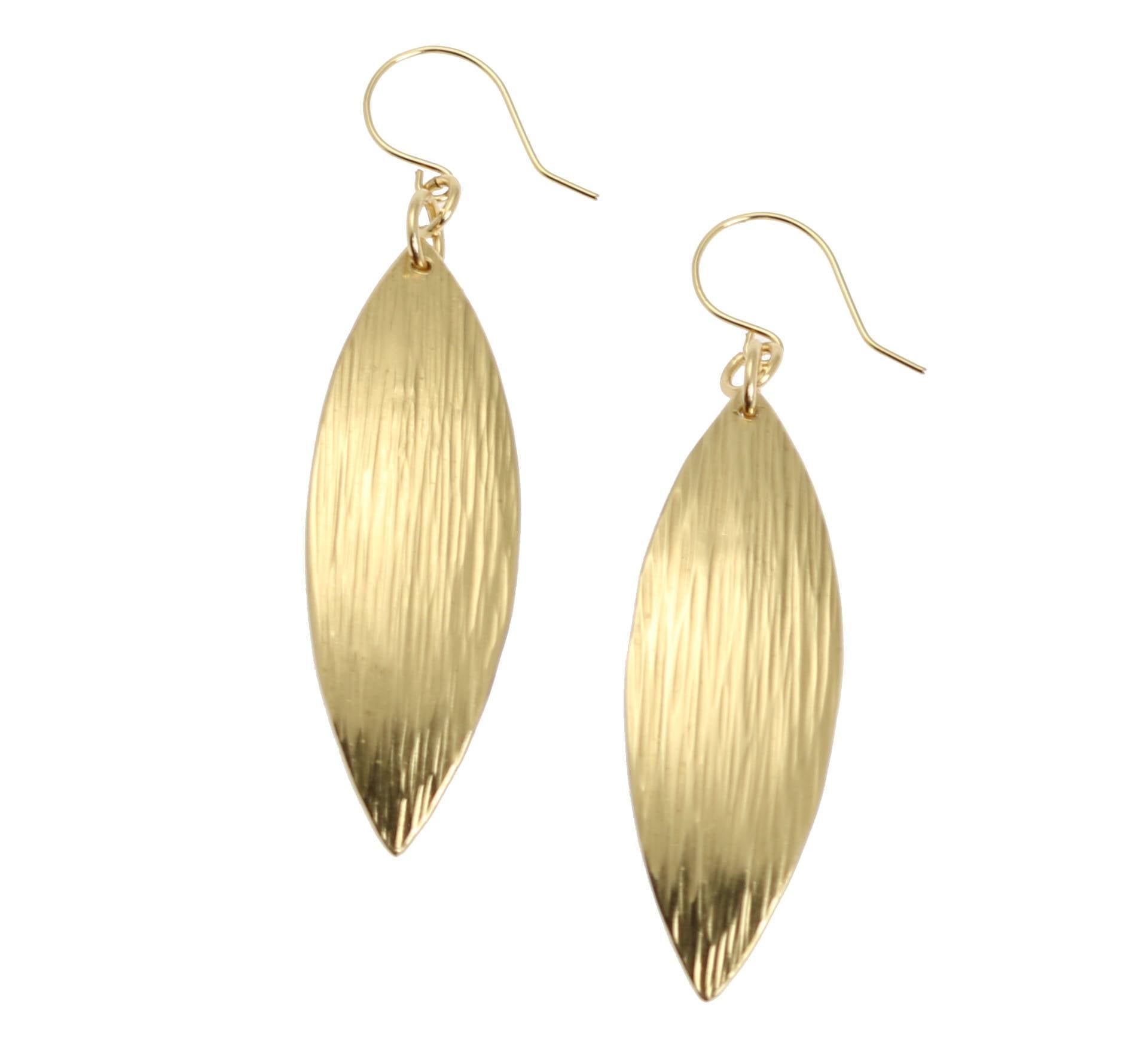 Medium White Gold Feather Earrings