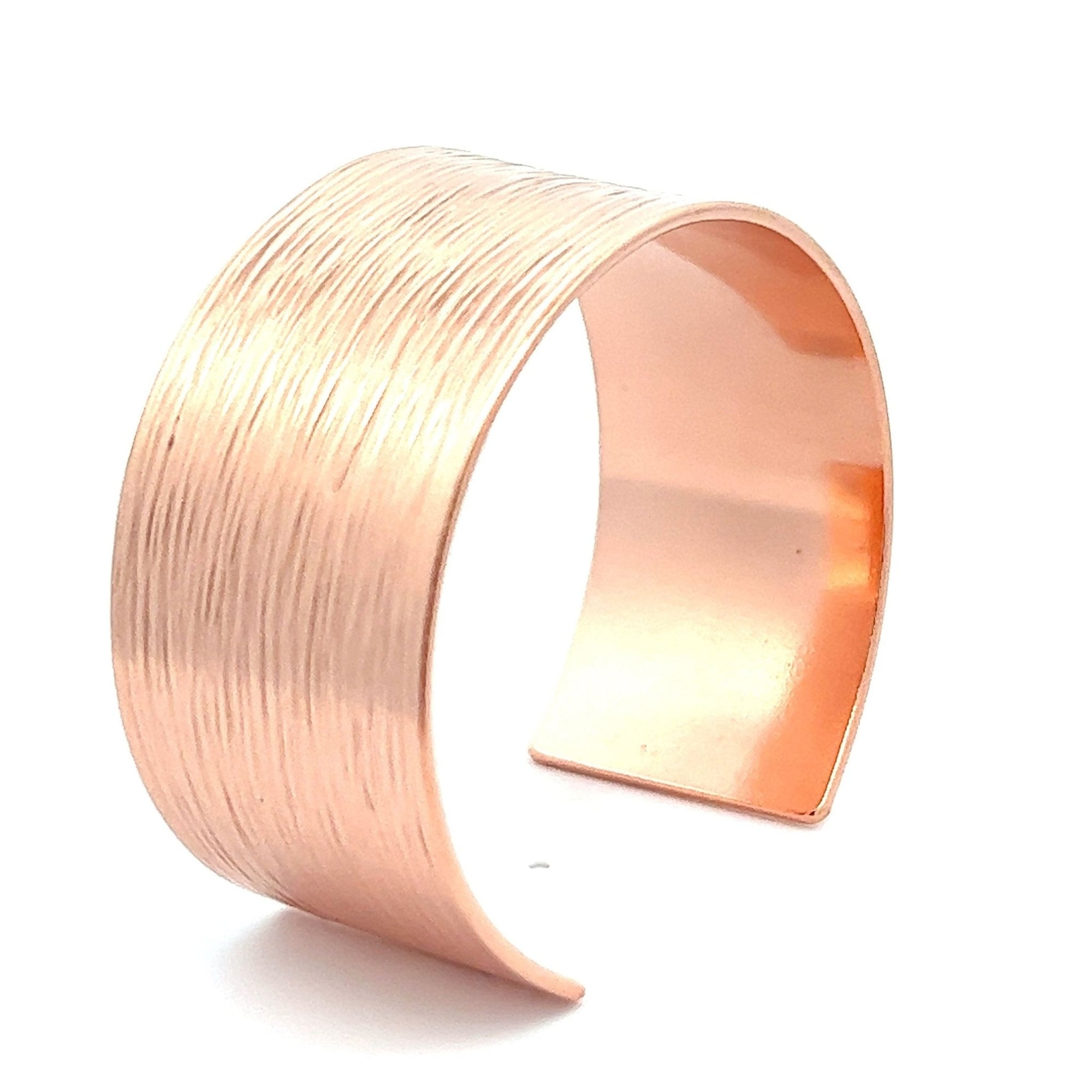 Men's Bark Copper Cuff Bracelet - 1 Inch Wide
