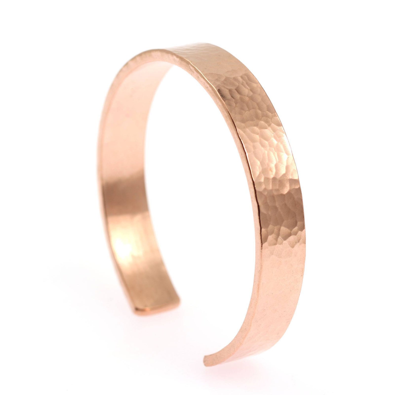 10mm Wide Men's Hammered Copper Cuff Bracelet