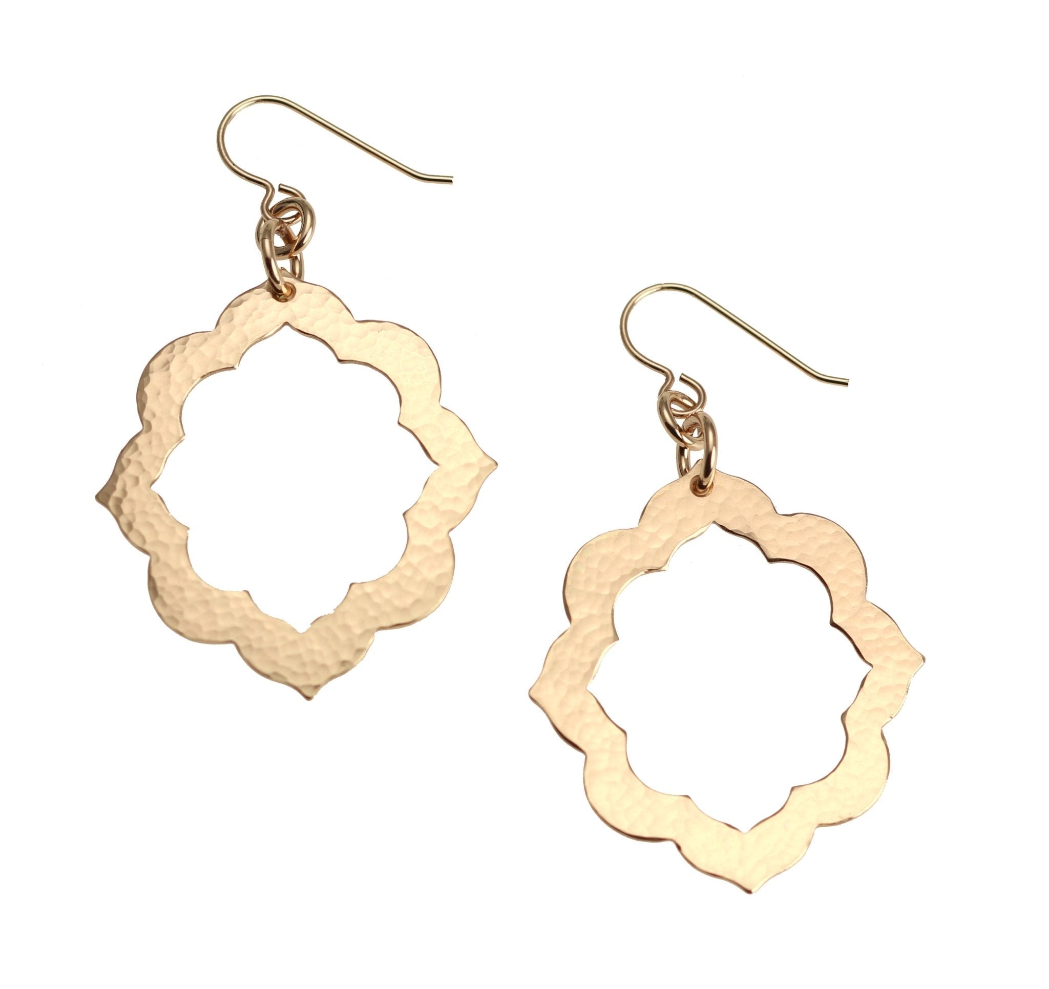 BUY Pierced Hammered Bronze Arabesque Flower Earrings | John S Brana